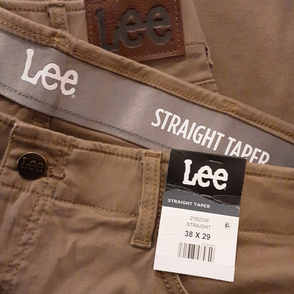 NWT Lee Men's 38 x 29 Pants Straight Taper Khaki